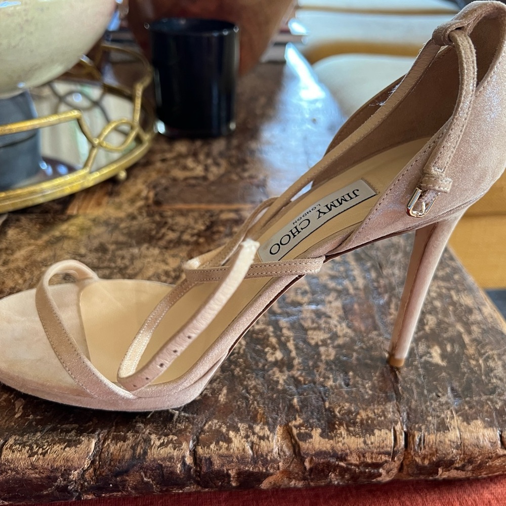 Jimmy Choo Tan Pointed-Toe Stiletto Heels